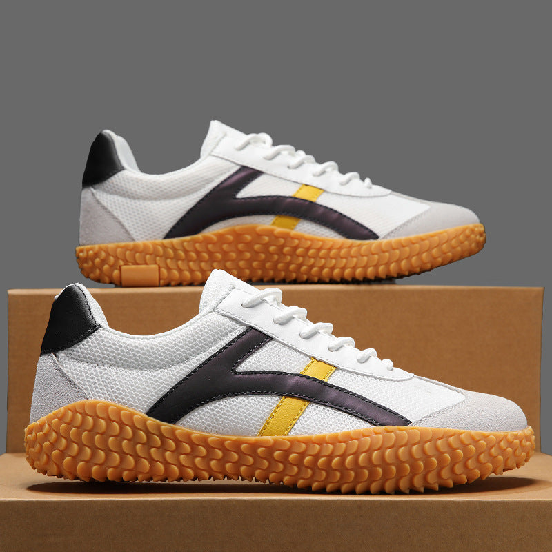 Unisex nan retro-urbaner Mesh-Sneaker mit profilierter Gummilaufsohle und Veloursleder-Zehenkappe EB
