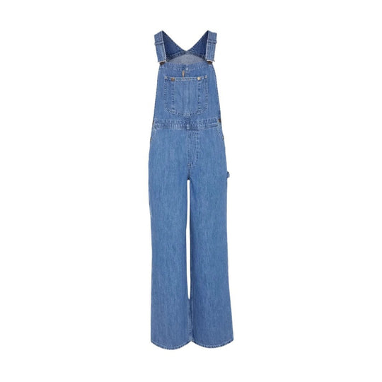 Damen Denim-Latzhose mit weitem Bein und verstellbaren Trägern EB