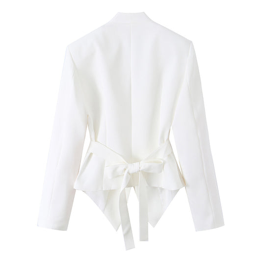 Damen nan taillierter Blazer mit asymmetrischem Saum und Wickeldetail EB