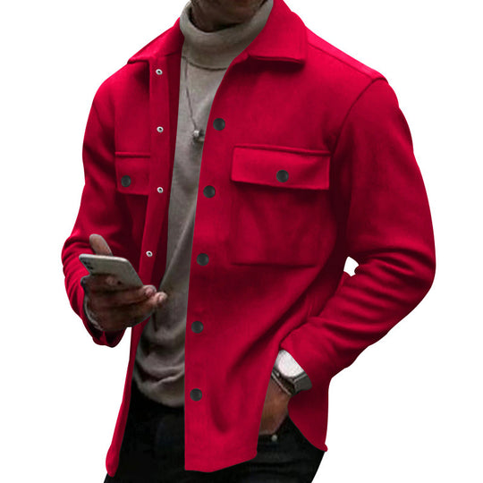 Herren lässige Overshirtjacke mit großen Brusttaschen und modernem Design EB