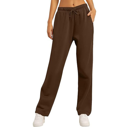 Damen nan hochwertige Relax-Hose mit hoher Taille, geradem Bein und integrierten Eingrifftaschen EB