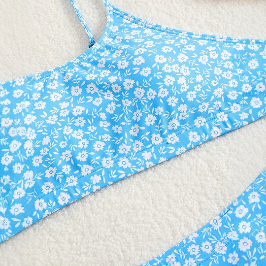 Damen Blumiger Hochsitzt-Bikini EB