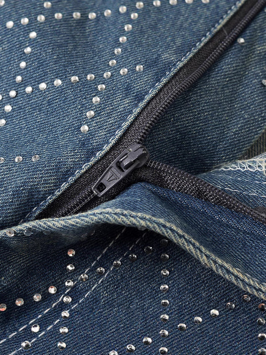 Damen High-Waist Jeans im modernen Karomuster EB