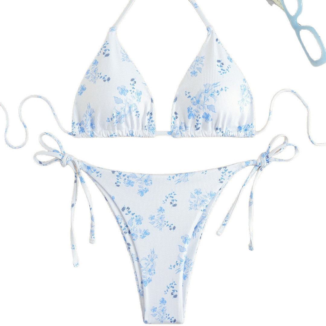 Damen Triangel-Bikini mit filigranem Blumenmuster EB