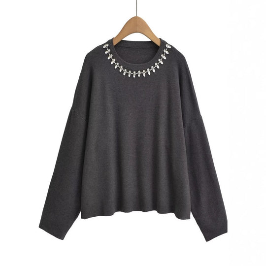 Damen Eleganter Pullover mit Glitzerdetails EB