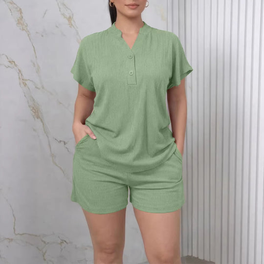Damen Freizeit-Jumpsuit mit Knopfleiste und seitlichen Taschen EB