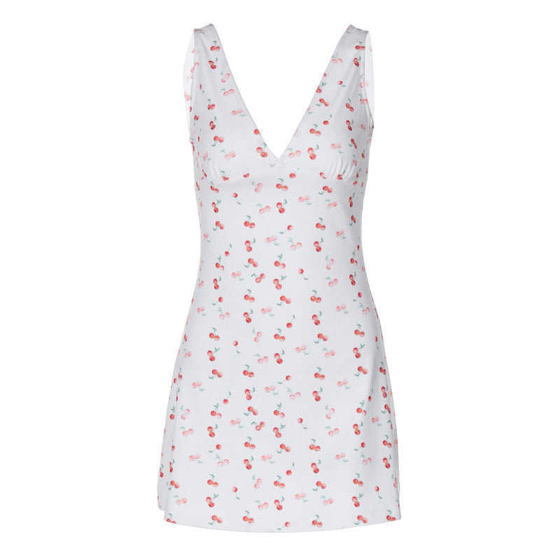 Damen Sommerliches Minikleid mit fröhlichem Kirschmuster EB
