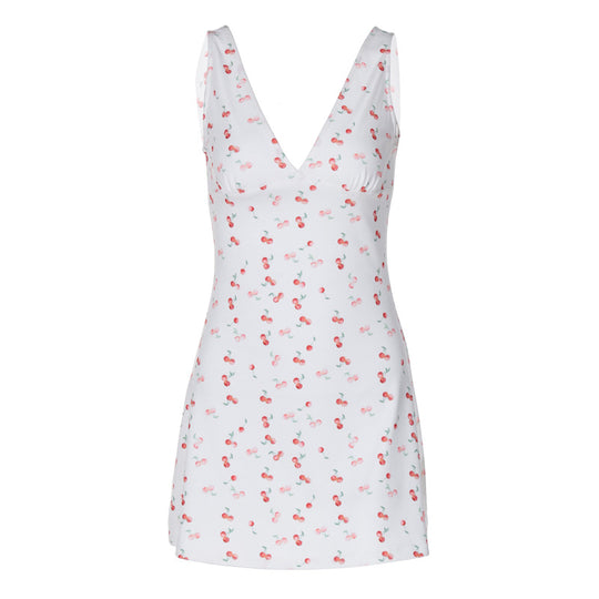 Damen Sommerliches Minikleid mit fröhlichem Kirschmuster EB