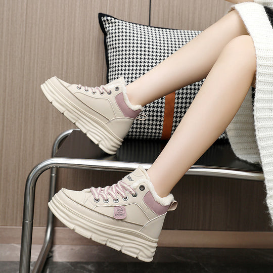 Damen modische Winter Sneakers mit kuscheligem Innenfutter und rutschfester Sohle EB