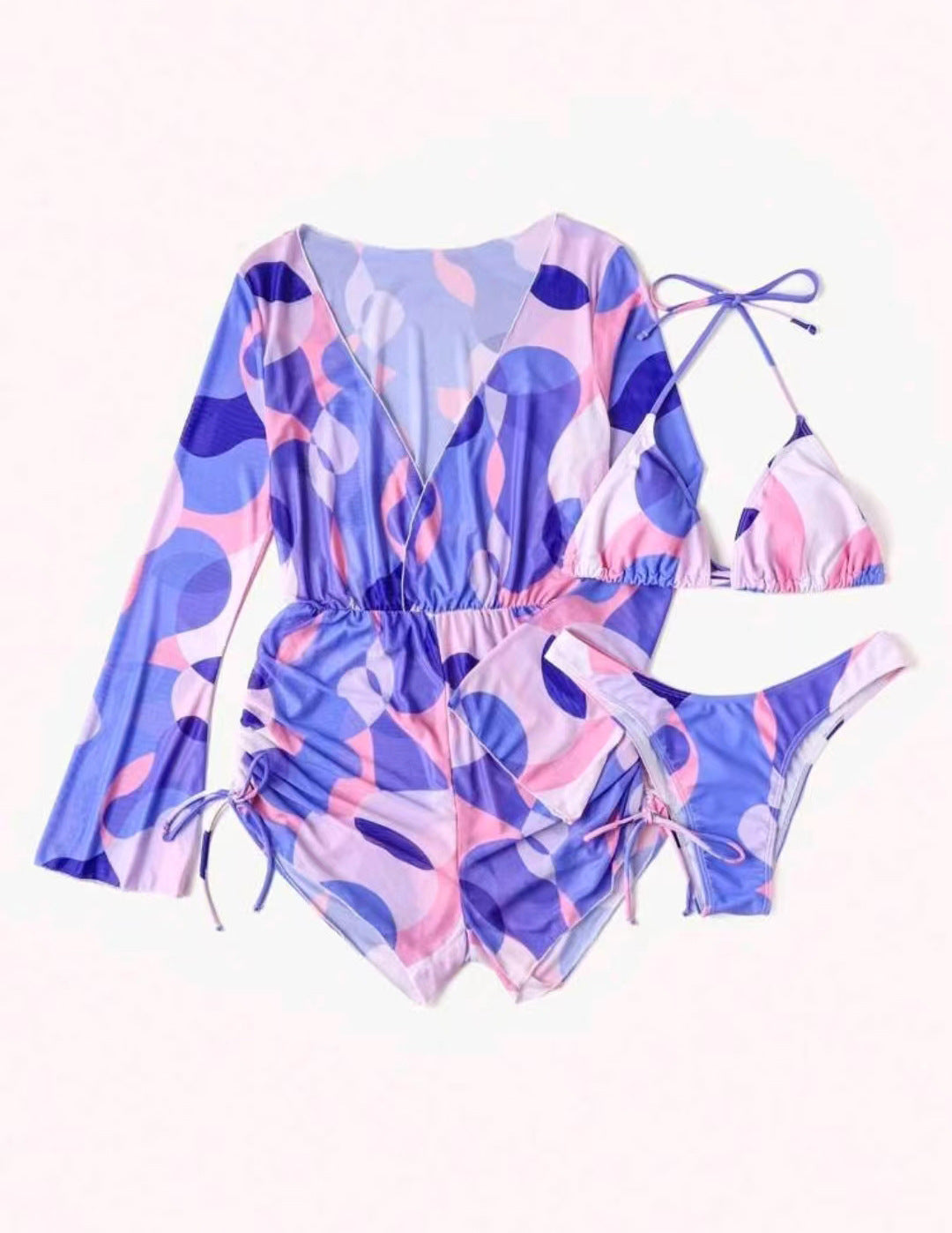 Damen Strandoutfit mit luftiger Tunika und Bikini EB