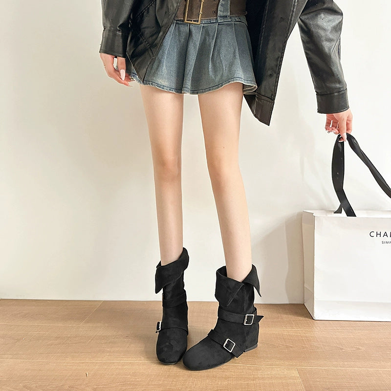 Damen Stiefeletten mit flexiblem Knöchelrisiko und stylischem Schnallenverschluss EB