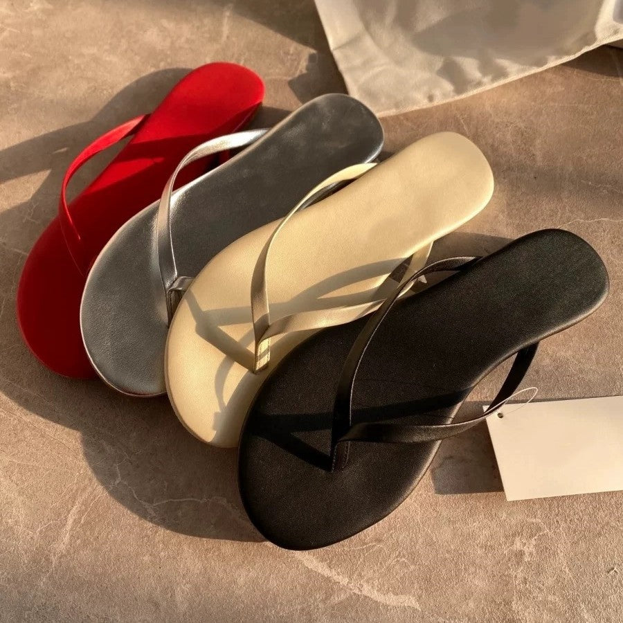 Damen Zehentrenner-Sandalen mit minimalistischem Design und ergonomischem Fußbett EB