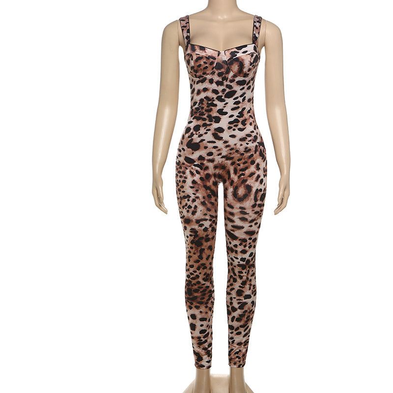 Damen Jumpsuit mit raffiniertem Schlangenhaut-Design und figurbetontem Schnitt EB