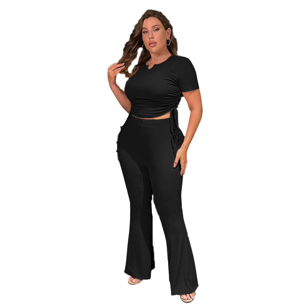 Damen lässiger Jumpsuit mit elastischer Taillierung und Raffungen EB