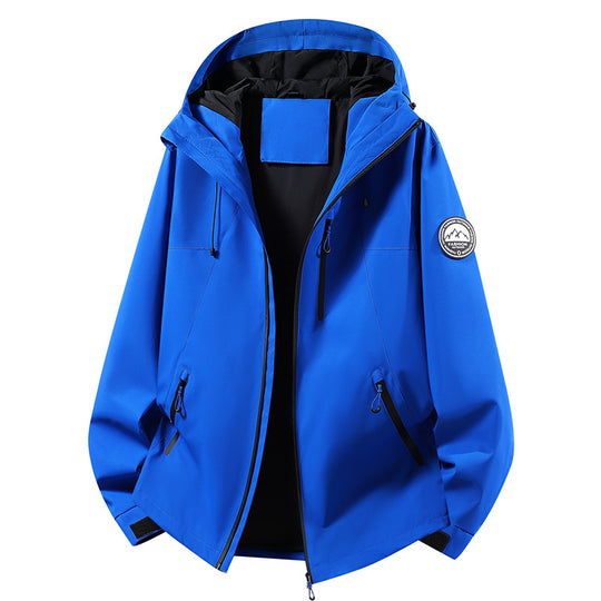 Unisex ultraleichter wasserdichter Kapuzenblouson mit verschweißten Nähten und Brust-Reißverschluss EB