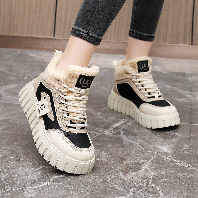 Damen modische High-Top Sneakers mit weich gefüttertem Innenfutter und rutschfester Sohle EB