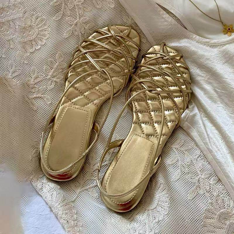 Damen Elegante Riemensandalen mit feinen Halteriemen EB