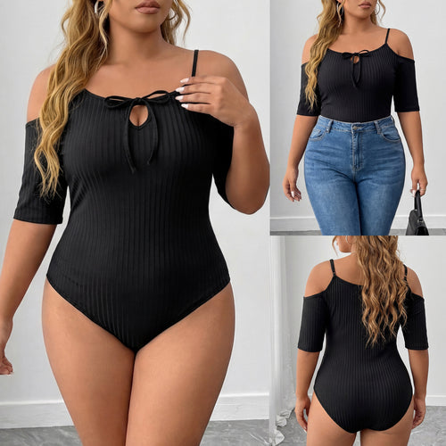 Damen Körperbetontes Oberteil mit Off-Shoulder Design EB
