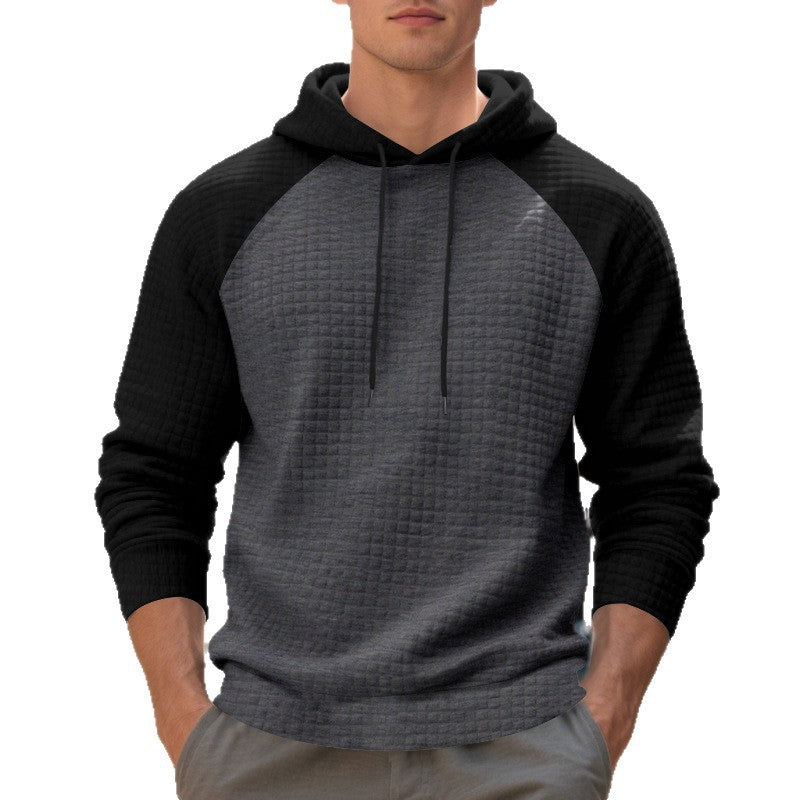 Herren nan gesteppter Kapuzenpullover mit Raglanärmeln und Kordelzug EB