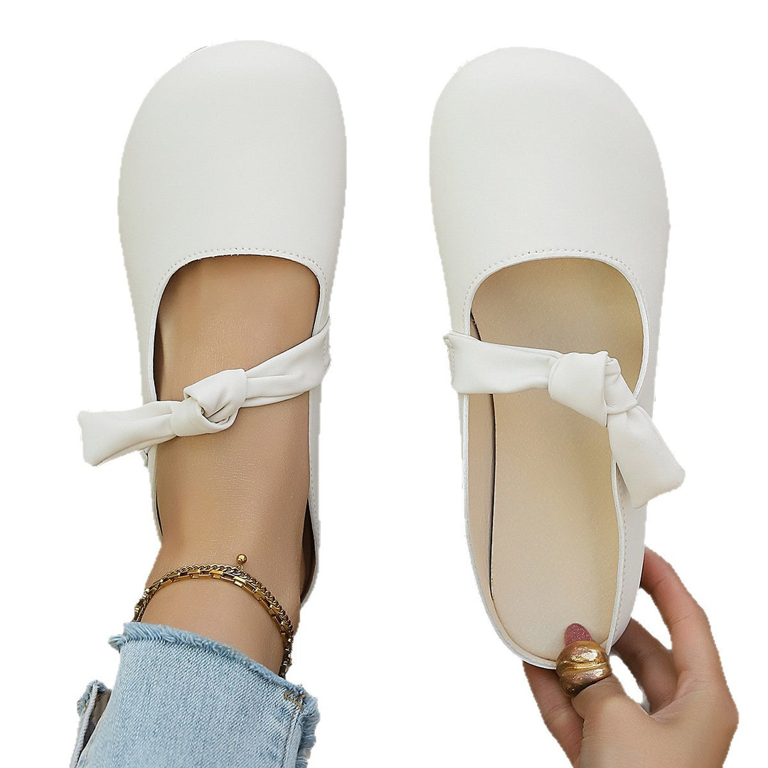 Damen Elegante und bequeme Ballerinas mit dekorativem Knoten und Perlendetail EB