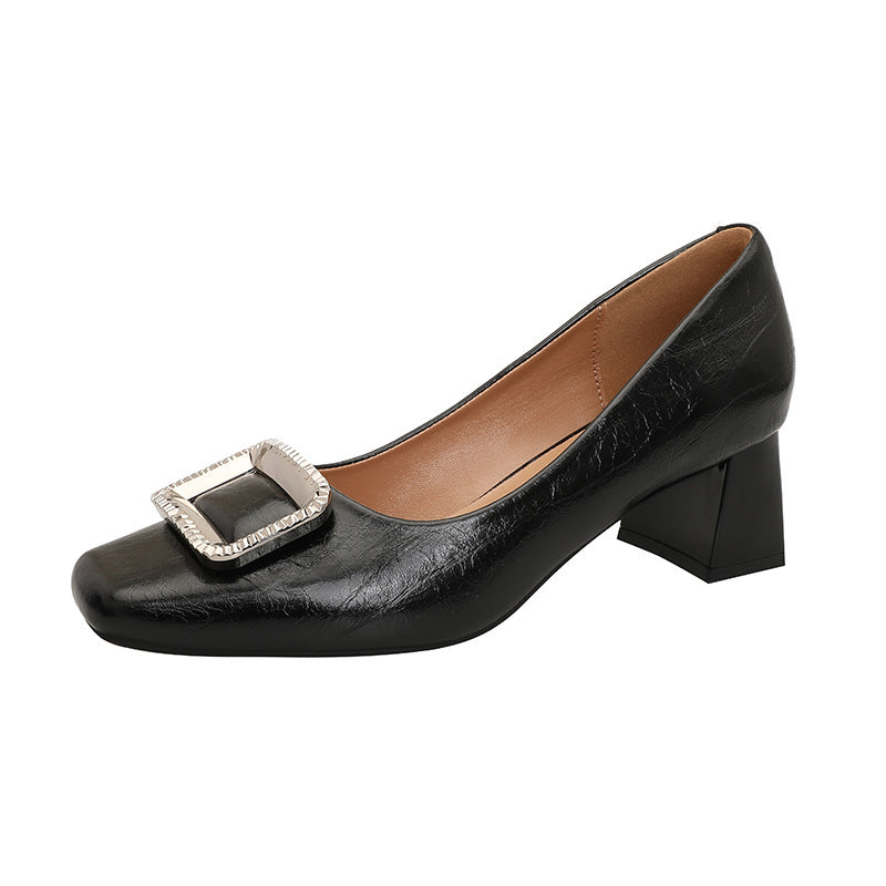 Damen eleganter Blockabsatz-Pumps mit funkelndem Schmuckdetail EB
