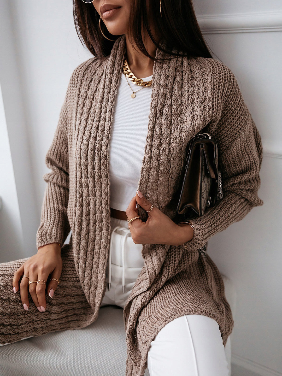 Damen Langarm Strickcardigan EB