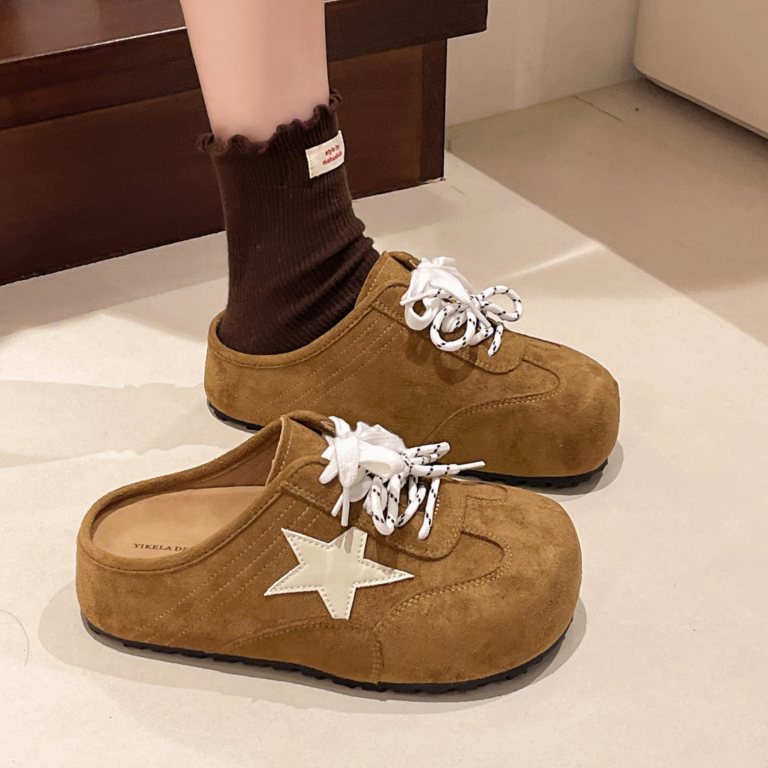 Damen bequeme Clogs mit modischem Sternemblem und rutschfester Sohle EB