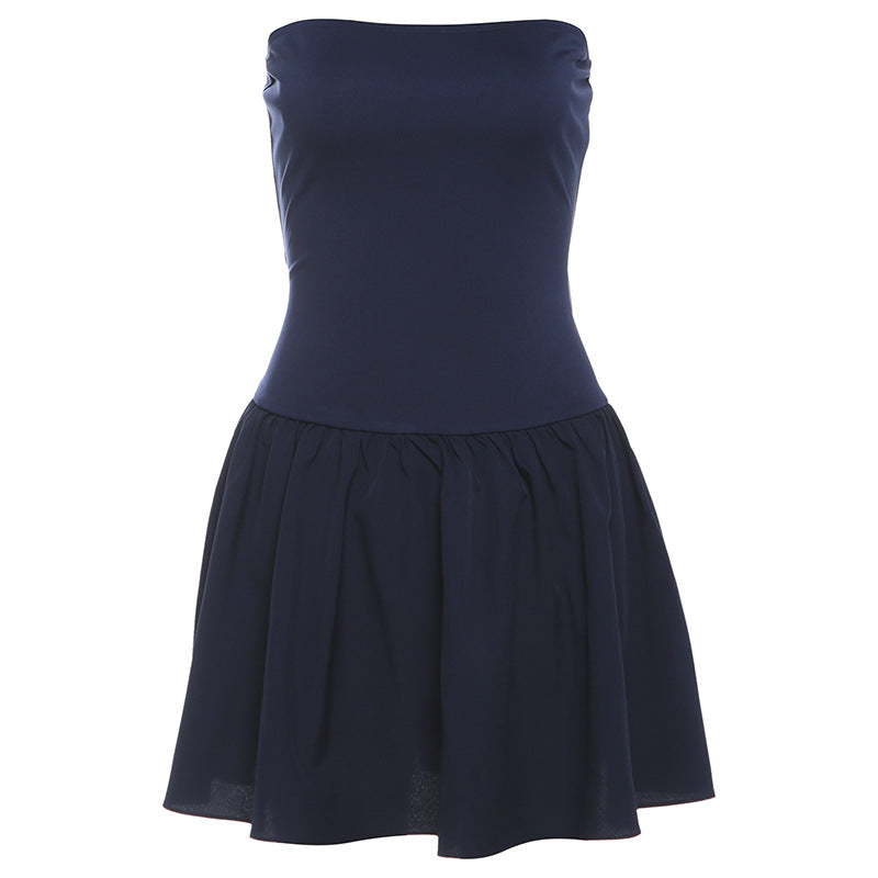 Damen Bandeau Minikleid mit voluminösem Rock EB