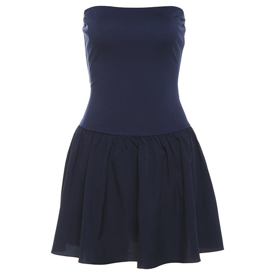 Damen Bandeau Minikleid mit voluminösem Rock EB
