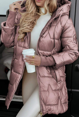Damen Steppjacke mit Kapuze und praktischen Taschen EB