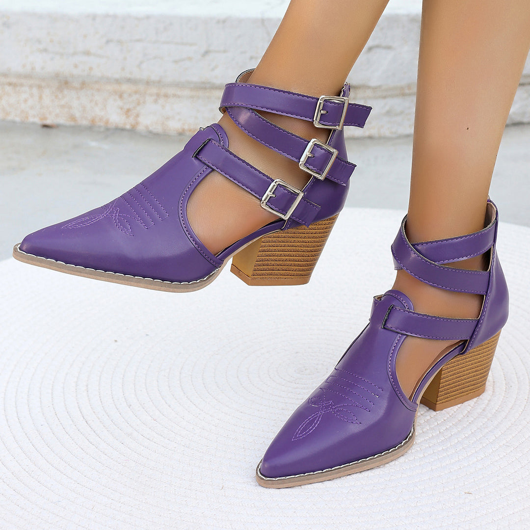 Damen Elegante Schnürsandalen mit blockiertem Absatz EB