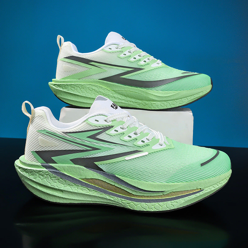 Unisex gepolsterte Straßenlaufschuhe mit rocker-Zwischensohle, energierückführender Dämpfung und atmungsaktivem Mesh-Upper EB