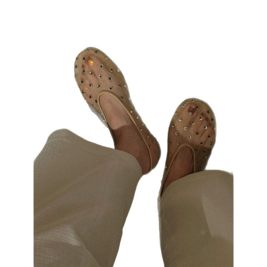 Damen modische Slipper mit funkelnden Strassverzierungen EB