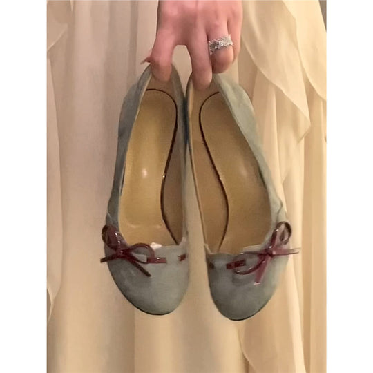 Damen elegante Pumps mit stilvollen Schleifenakzenten EB