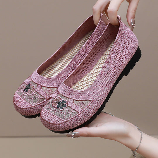 Damen Bequeme Ballerinas mit floralen Stickereien EB