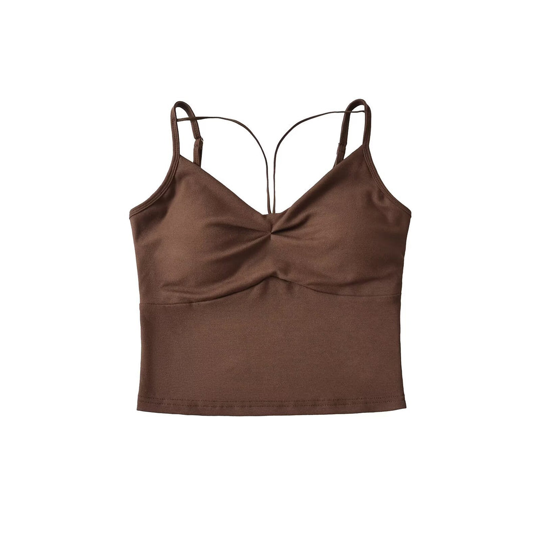 Damen elegantes Crop-Top mit verstellbaren Spaghetti-Trägern EB