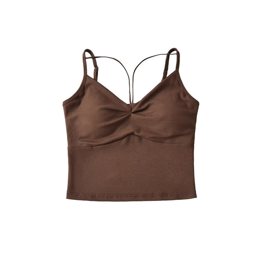 Damen elegantes Crop-Top mit verstellbaren Spaghetti-Trägern EB