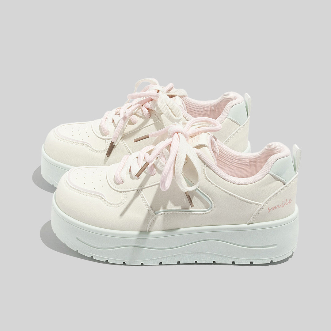 Damen Plattform Sneakers mit atmungsaktiver Oberfläche und gepolsterter Dämpfung EB