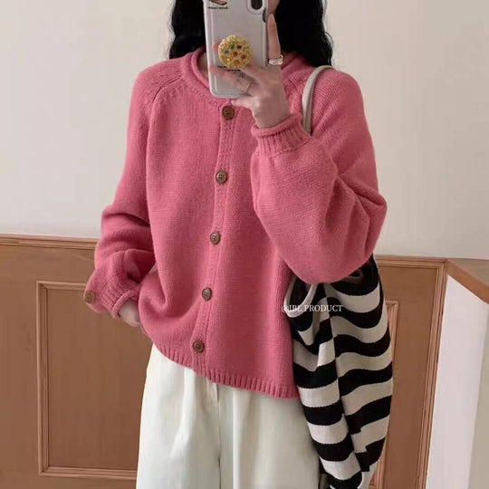Damen Strickjacke mit asymmetrischem Schnitt und großzügigen Ballonärmeln EB