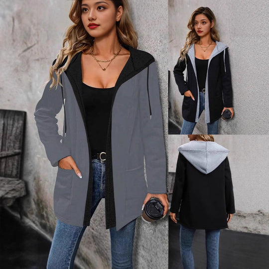 Damen Lässige Kapuzenjacke mit praktischen Taschen und modernem Schnitt EB