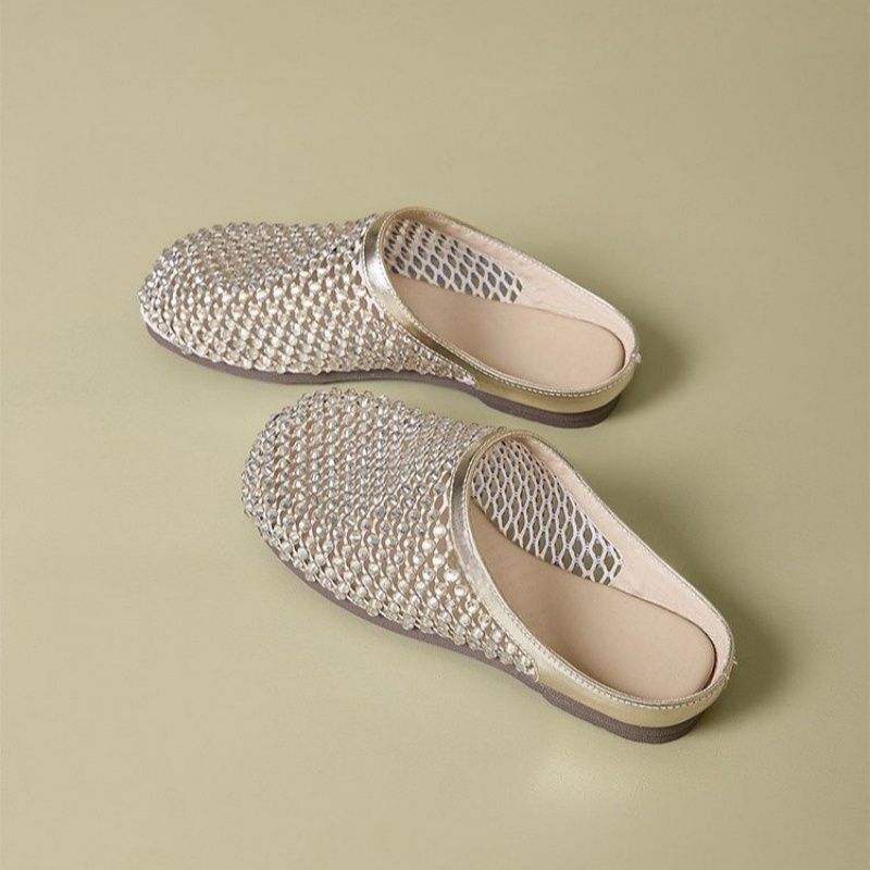Damen elegante Mesh Clogs mit modischem Strassdesign EB