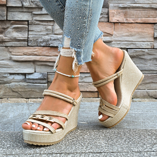 Damen Wedge-Sandalen mit komfortablen Riemen und rutschfester Sohle EB
