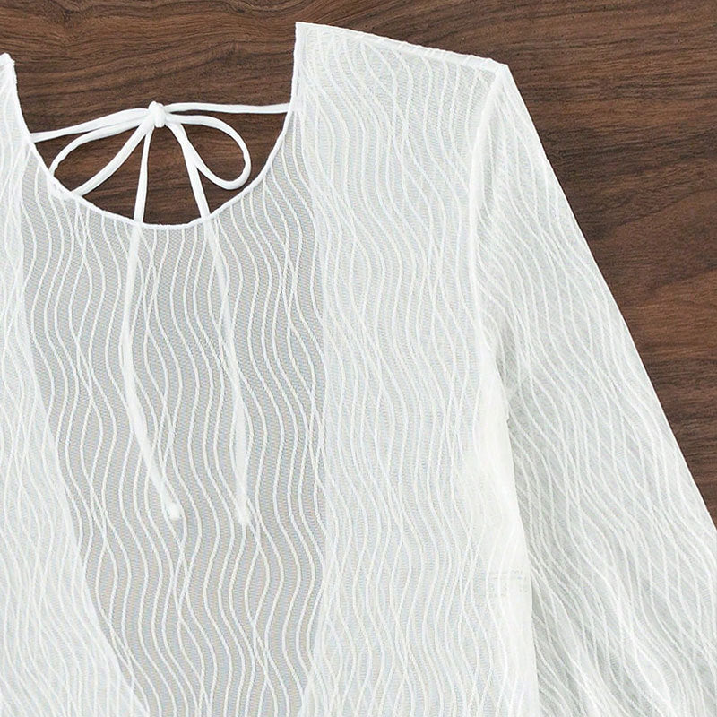 Damen Langarm Strandkleid EB