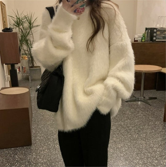 Damen weicher Strickpullover im lässigen Oversized-Stil EB