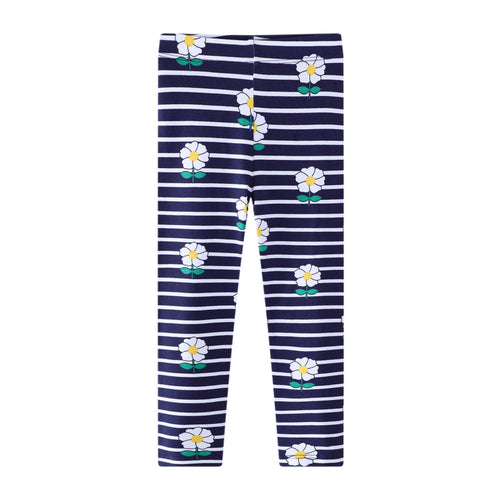Mädchen Leggings mit floralem und gestreiftem Design EB