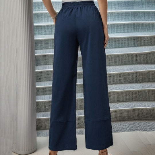 Damen Weite Leisure-Hose mit dekorativen Druckknöpfen EB