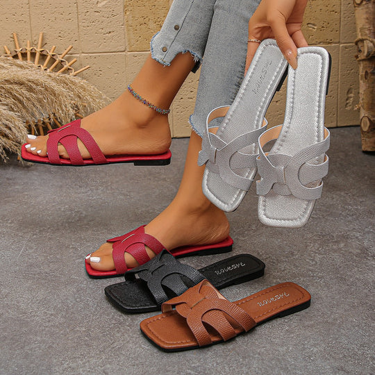 Damen Freizeitsandalen mit trendigem Schleifen-Design und bequemem Fußbett EB
