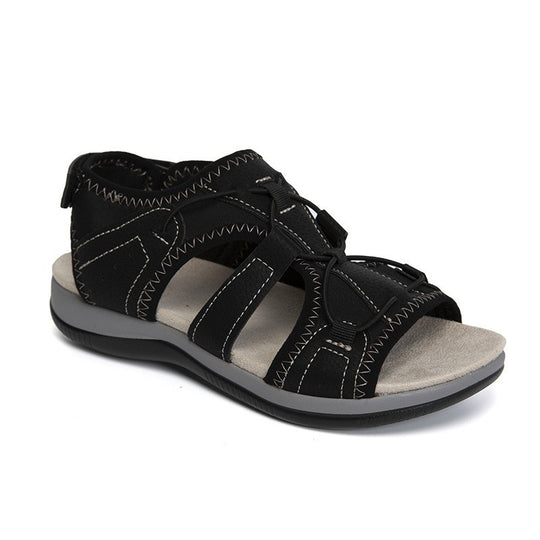 Damen  bequeme Outdoor-Sandalen mit Schnellzugsystem gepolstertem Fußbett und geschlossener Fersenpartie EB