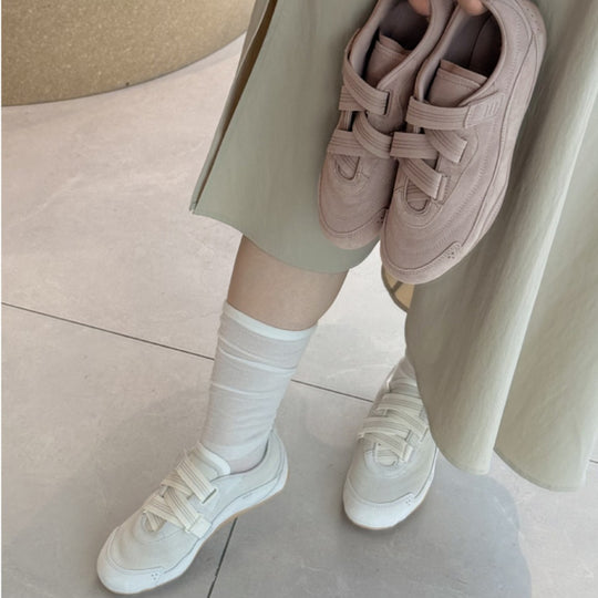 Damen Sportliche Sneakers mit flexiblem Klettverschluss und atmungsaktiver Sohle EB