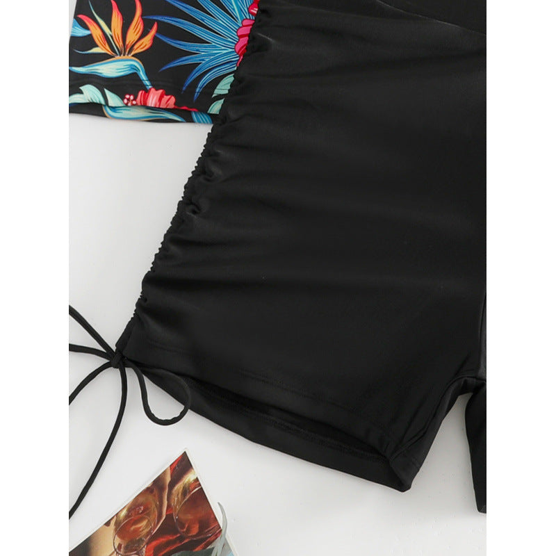 Damen Surf-Badeanzug-Set mit floralem Kurzärmel-Oberteil und komfortablen Shorts EB